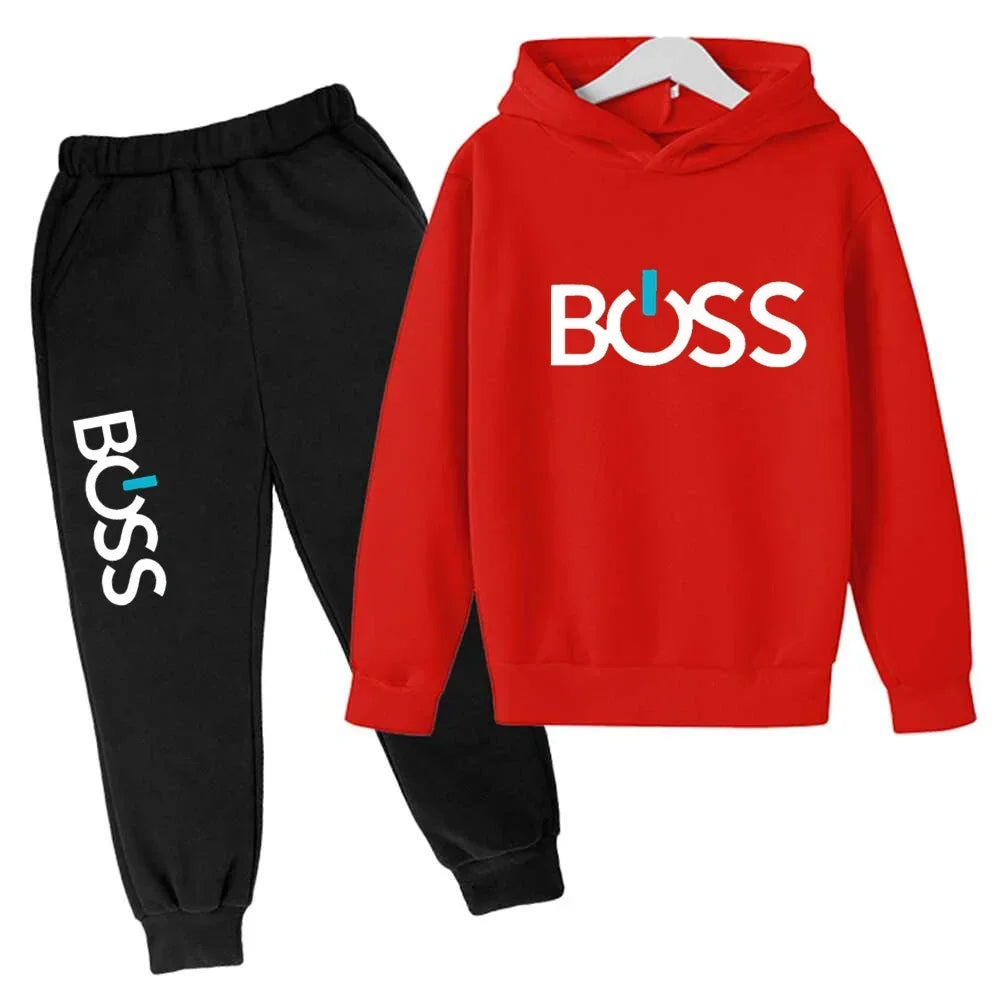 Streetwear New Spring And Autumn Children Hoodie Set Boys Girls Casual Long Sleeve Hoodie Tops+Pants Sportswear 2-14 Years Old