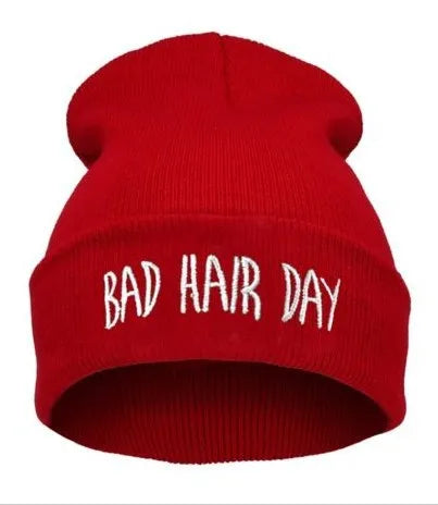 22 Colors Winter Unisex Funny Bad Hair Day Hip Pop Beanie Hat Women Men Ski Cap