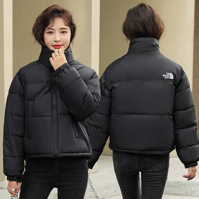 Winter Short Stitching Contrast Down Cotton-Padded Jacket Women's New 2023 Fashion Loose Padded Jacket Clothes Women Coat