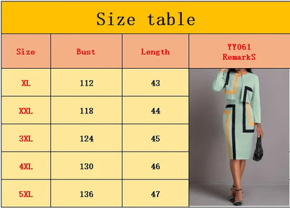 Plus-size long-sleeved casual elegant dress suit, long-sleeved dress suit, ladies plus-size clothing