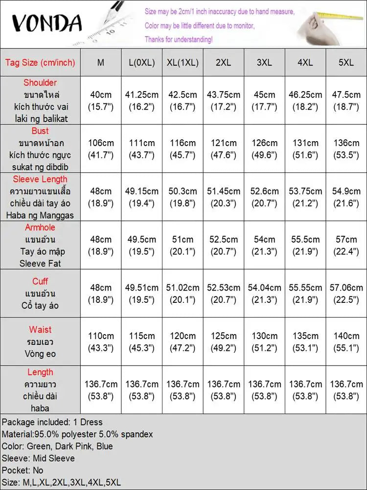 VONDA Women Evening Dresses 2024 Bohemian Round Neck Flare Sleeve Vintage Style Maxi Dress Party African Ethnic Long Vestidos