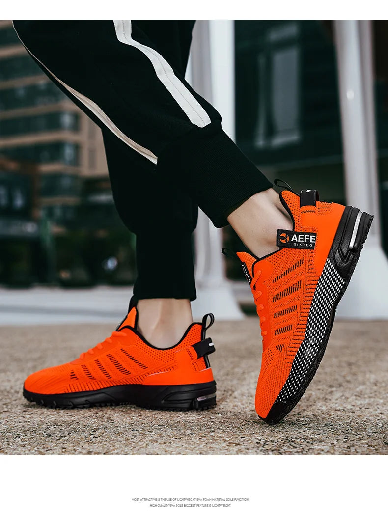 High Quality Men's Running Shoes Summer Sports Marathon Shoes Men Gym Sneakers Orange Trendy Sneakers Men zapatillas de hombre