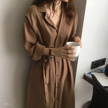 Midi Spring Clothes Shirt Tshirts Dresses for Women 2024 Black Woman Dress One-piece Fashion New in Cotton Xxl Vintage Trendy X