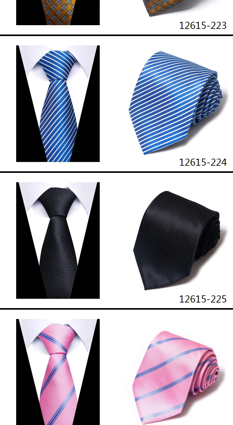 Hot Sale Brand New Style Tie Blue Golden Stripe Suit Accessories Necktie Men Gravata Fit Wedding Holiday Present