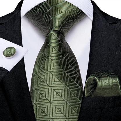 Men's Ties Solid Pink Blue Green Purple Wedding Party Accessories Groom Necktie Handkerchief Cufflinks Gift for Husband