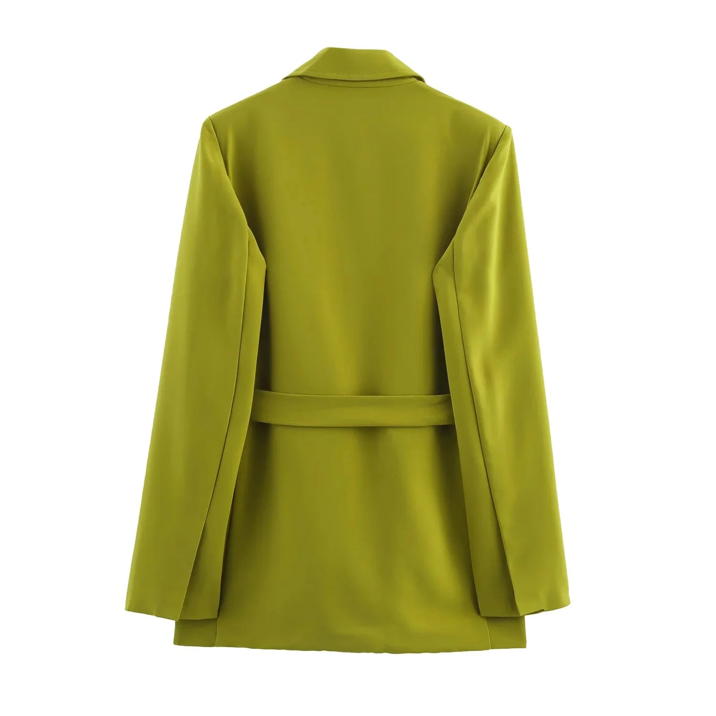 KONDALA 2025 Fall Winter Elegant Green Office Lady Suits Fashion Sashes Shrug Single Breasted Straight Blazers Chic Flare Pants