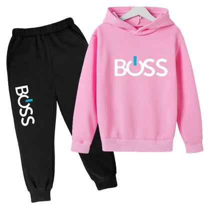Streetwear New Spring And Autumn Children Hoodie Set Boys Girls Casual Long Sleeve Hoodie Tops+Pants Sportswear 2-14 Years Old