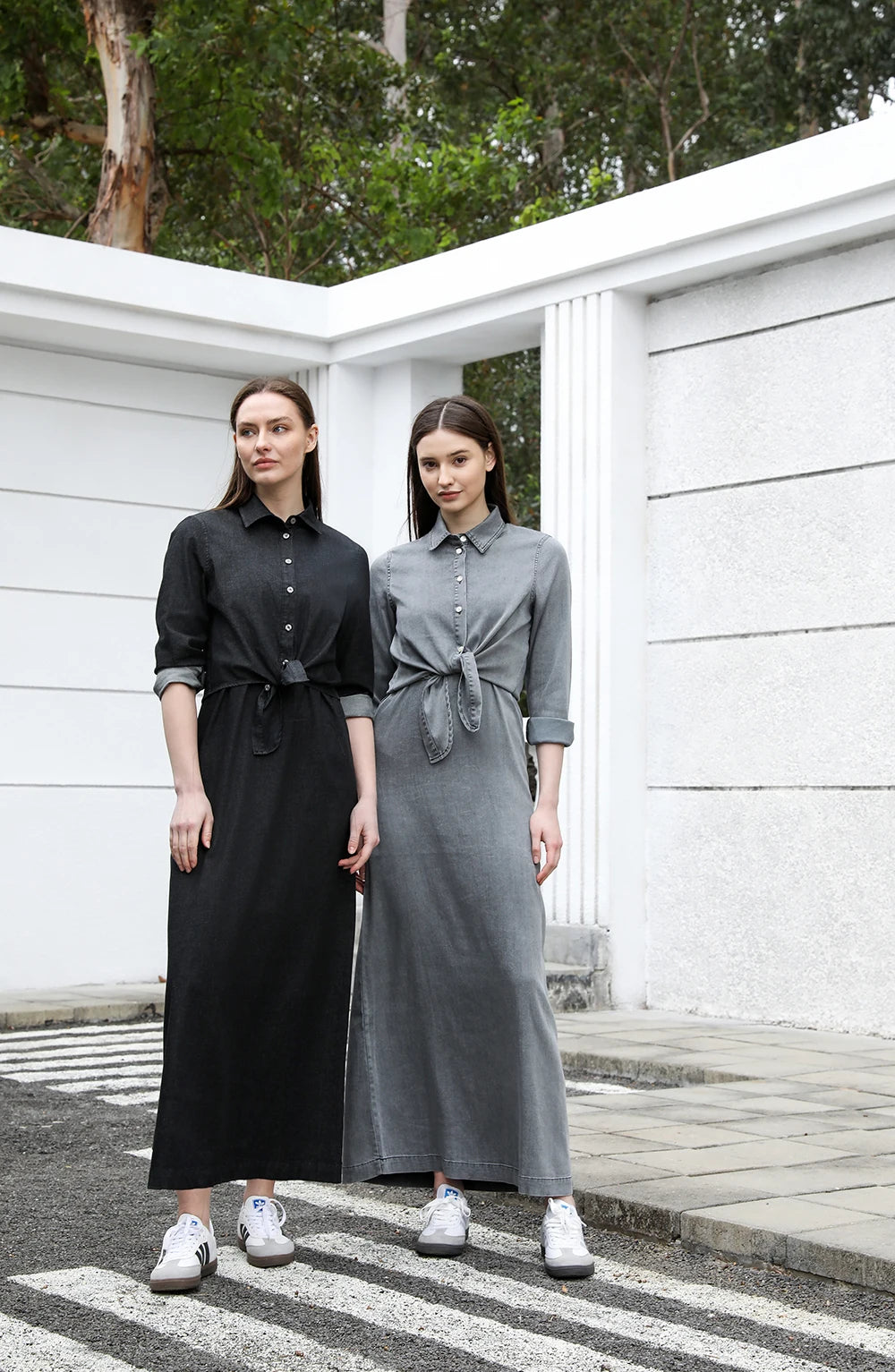 AP SS25 Women Lightweight Denim Wrap Blouse & Slip Dress