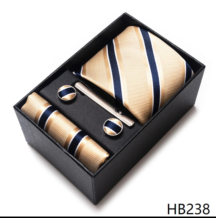 Top Quality 7.5 cm Business Ties Hanky Cufflink Set Tie Clips Green Necktie Corbatas For Men Wedding In Gift Box Gravatas