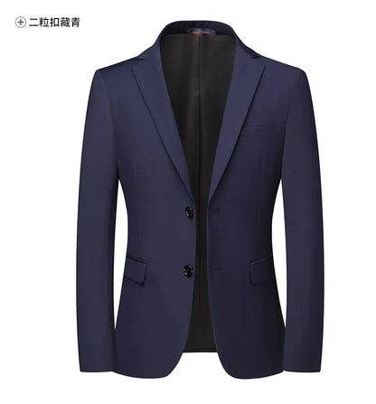 Blazer New Men's Fashion Business Solid Color British Style Professional Work Groom Wedding Dress Best Man Blazer Jacket