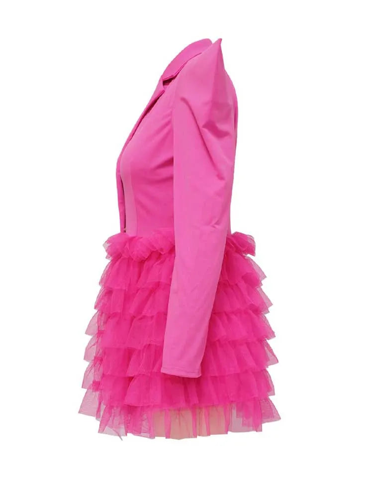 women Elegant and chic dress long sleeve spring female fashion dress mash blazer dress wholesale dropshipping