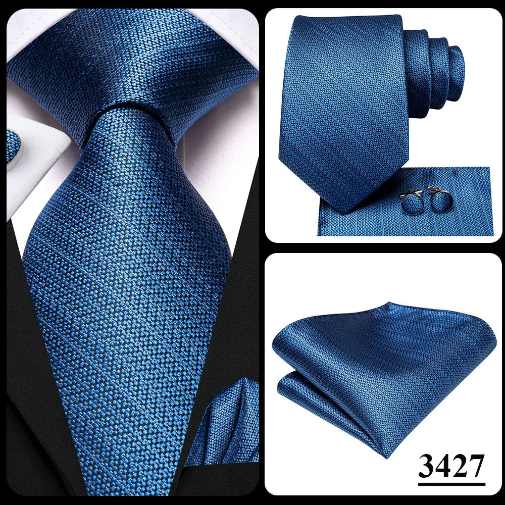 Hi-Tie 8.5cm Business Black Solid Paisley 100% Silk Men's Tie Neck Strip Ties for Men Formal Luxury Wedding Neckties Gravatas