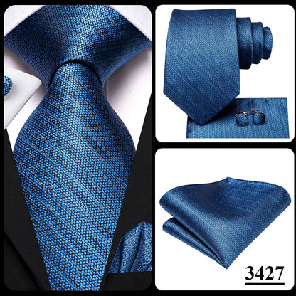 Hi-Tie 8.5cm Business Black Solid Paisley 100% Silk Men's Tie Neck Strip Ties for Men Formal Luxury Wedding Neckties Gravatas