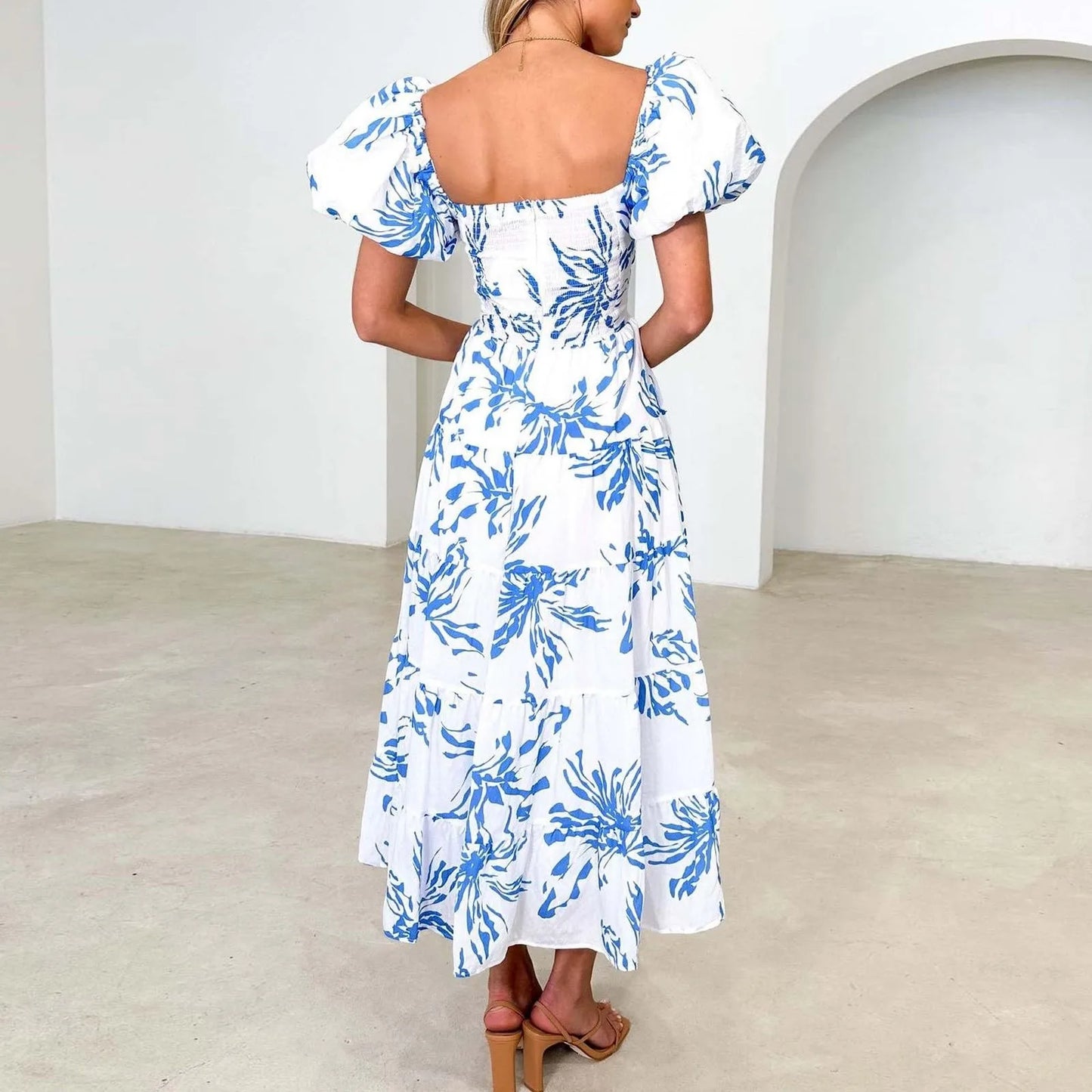 Vestidos Para Mujer Spring Formal Dresses For Women V-Neck Floral Long Dress Casual Summer Dresses For Women Floral Formal Dress