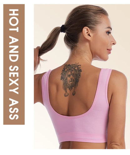 Women Sexy Bra Plus Size Seamless Breathable Brassiere Wire Free Bralette Underwear Comfortable Active Padded Brassiere Crop Top