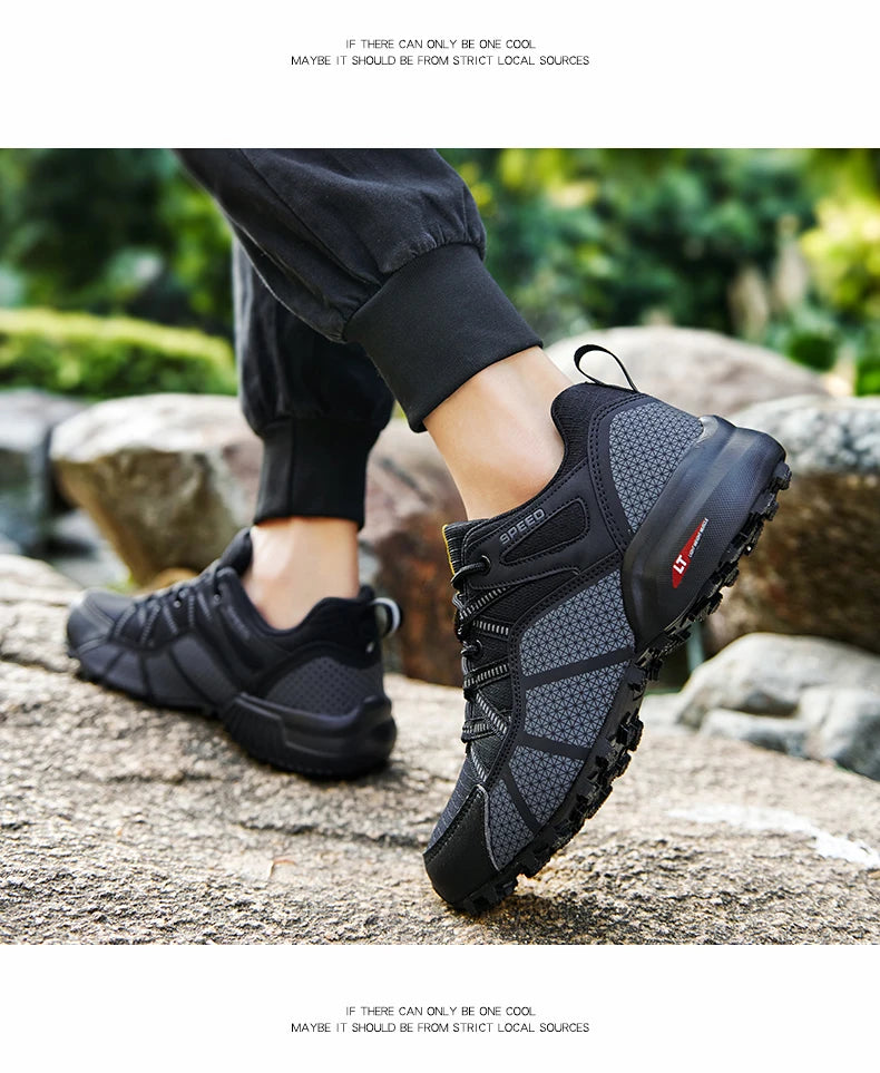 Men Women Hiking Shoes Waterproof Outdoor Trainers Lace-up Climbing Trekking Sneakers Mountain Walking Hunting Tactical Sneakers