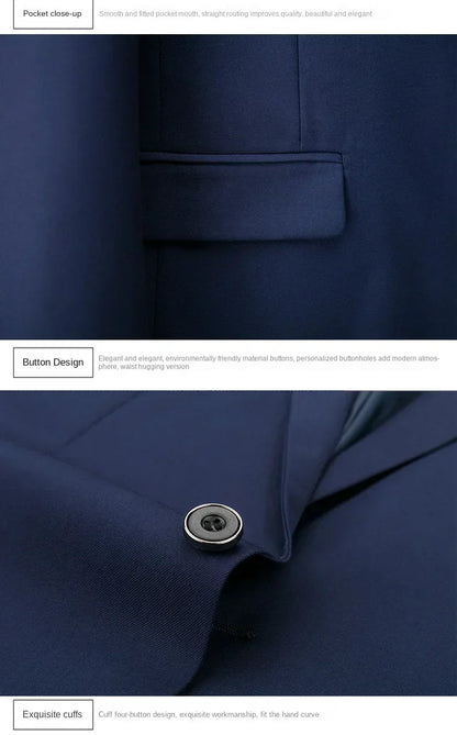 Elegant Suits For Men Wedding 3 Pieces 2 Set Luxury Fashion Classic Full Jackets Vest Pants Blazers Outfit 2024 Formal Costume
