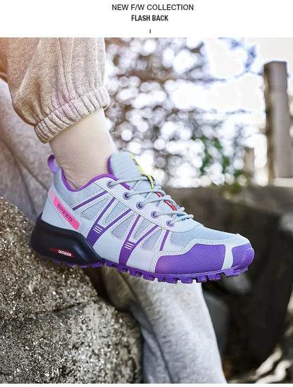 Men Women Hiking Shoes Waterproof Outdoor Trainers Lace-up Climbing Trekking Sneakers Mountain Walking Hunting Tactical Sneakers