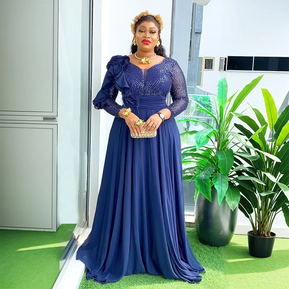 Elegant African Dresses for Women 2025 New Africa Clothing Plus Size Turkey Wedding Party Long Dress Dashiki Ankara Outfits Robe