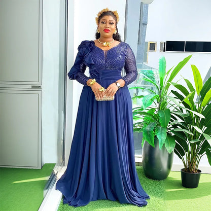 Elegant African Dresses for Women 2025 New Africa Clothing Plus Size Turkey Wedding Party Long Dress Dashiki Ankara Outfits Robe