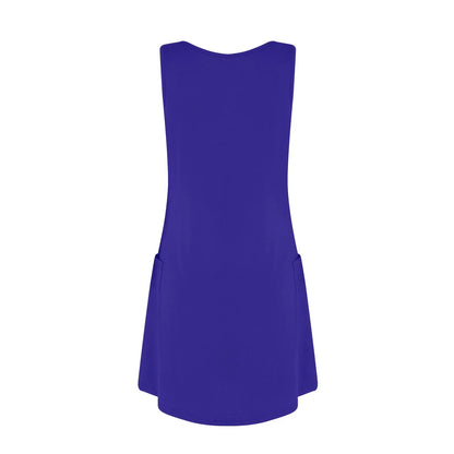 Womens Summer Dresses Plain Loose V Neck Sleeveless Sundresses Swimsuit Coverup With Pockets Vestidos Para Mujer платье женское