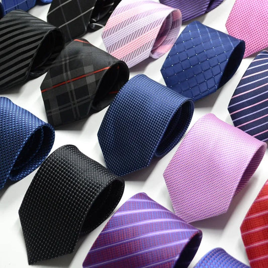 67 Styles Men's Ties Solid Color Stripe Flower Floral 7-8cm Jacquard Necktie Accessories Daily Wear Cravat Wedding Party Gift