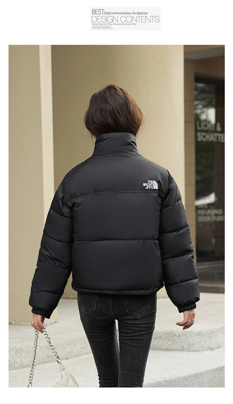 Winter Short Stitching Contrast Down Cotton-Padded Jacket Women's New 2023 Fashion Loose Padded Jacket Clothes Women Coat