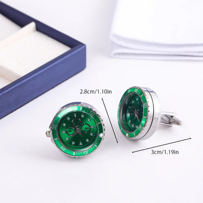 Clock Cufflinks Light Luxury Personalized Art Men's Women's French Suit Shirts Rotatable  Wedding Anniversary Holiday Gifts