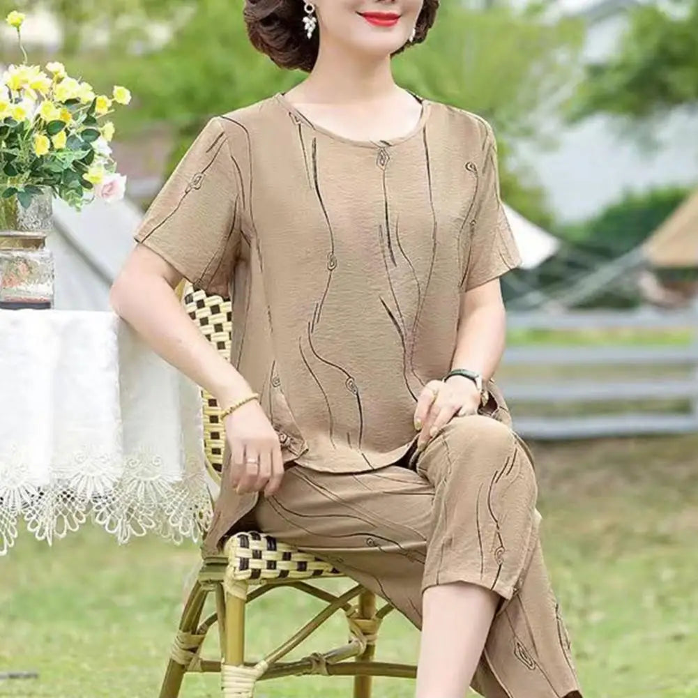 2023 Summer Women's Trousers Suit Pastoral Fashion Loose Short Sleeve Two Piece Suit Striped Cotton Linen Wild T-shirt Pant Sets