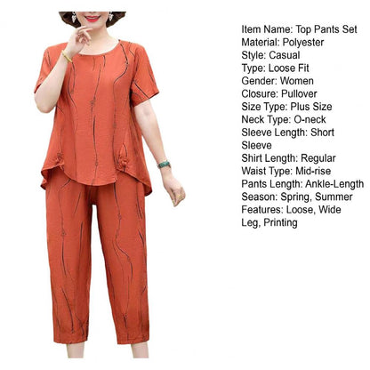 2023 Summer Women's Trousers Suit Pastoral Fashion Loose Short Sleeve Two Piece Suit Striped Cotton Linen Wild T-shirt Pant Sets