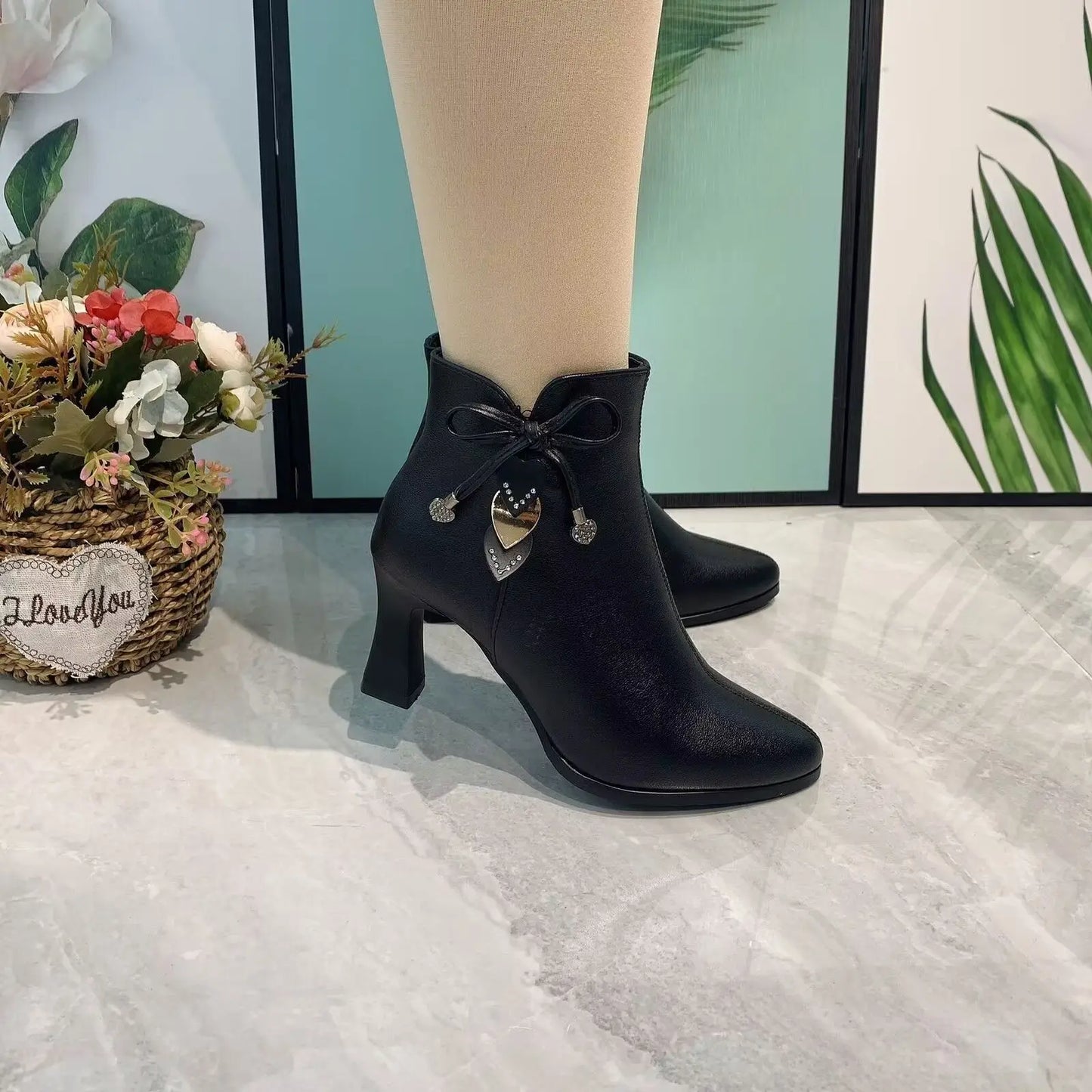 2024 high-heeled boots female spring and autumn single boots new women's shoes zip white waterproof Taiwan high-heeled shoes