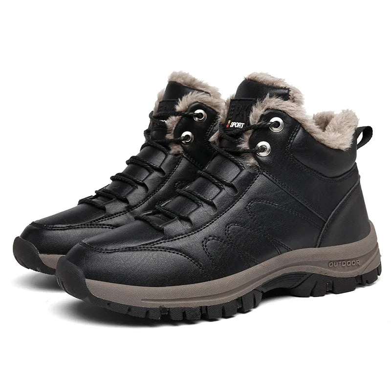 Winter Shoes for Men Boots Warm Plush Leather Snow Ankle Boots HIking Shoes Men Timberland Boots Men Big Size 48 Sneakers