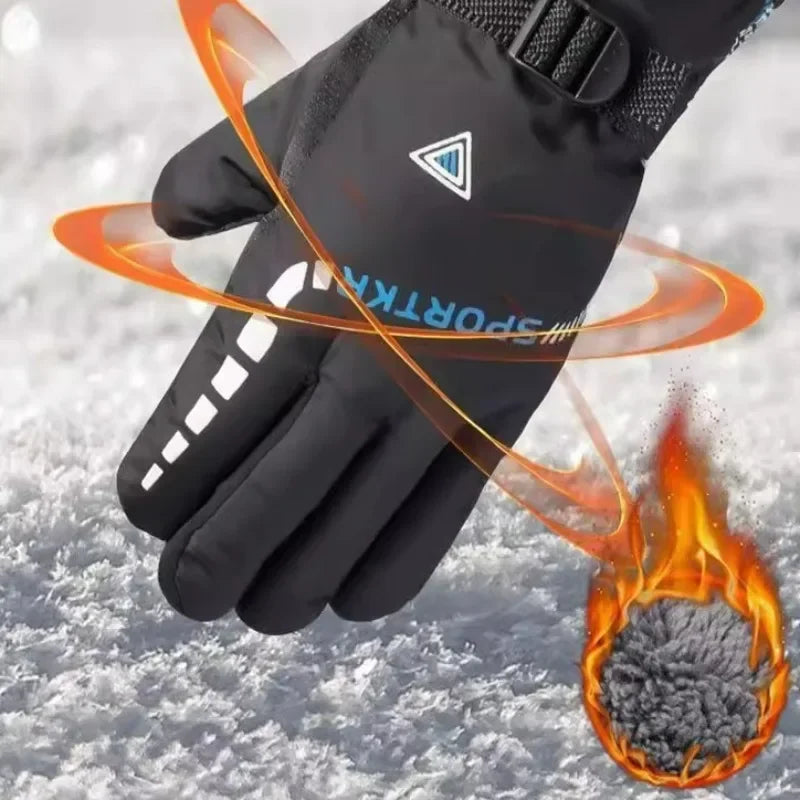 Winter Warm Cycling Glove Skiing Quick Drying Thick Inner Mitten Non-slip Snow Shoveling Gloves Mountaineering Windproof Mittens