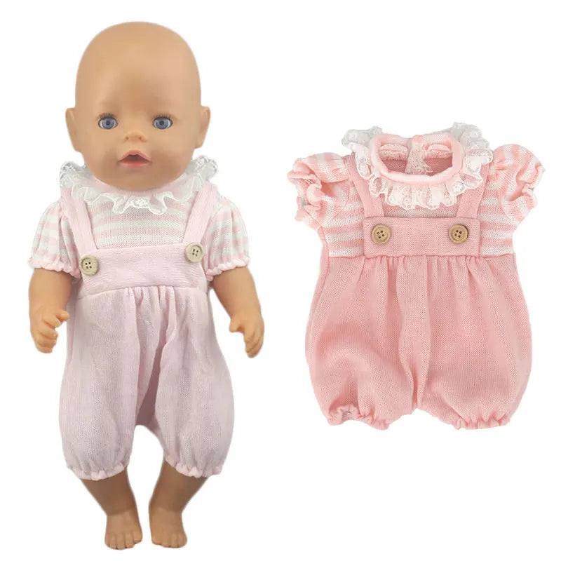 2023 Fashion Doll Jump Suits Fit For 43cm Baby Doll 17 Inch Reborn Baby Doll Clothes