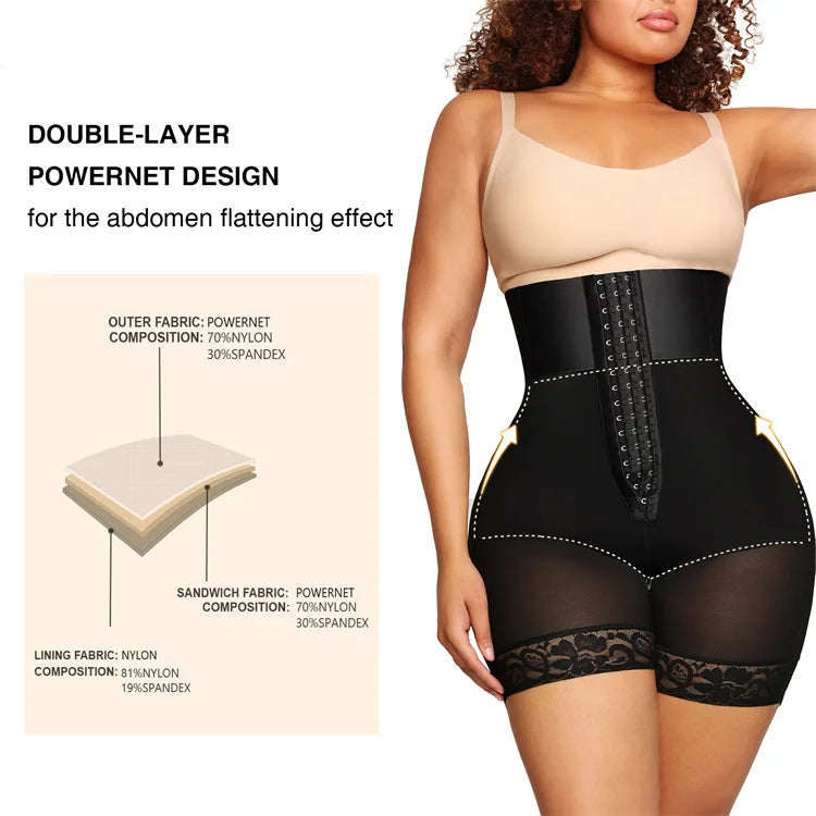 New Women Fajas Colombianas Shapewear 3 Boned Sculpt Booty Shorts High Waist Trainer Body ShaperTummy Control Underwear Shaping