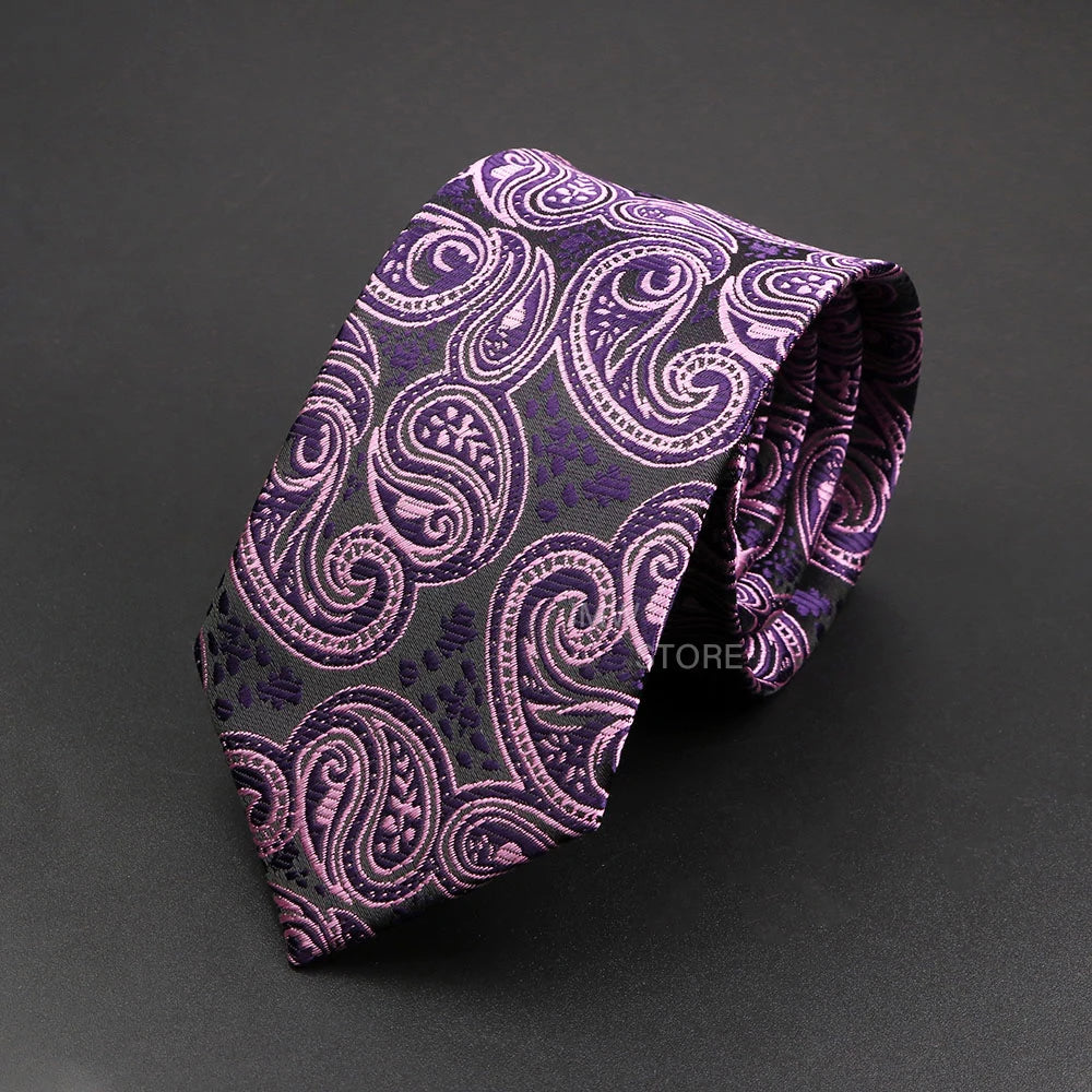 New Design Wedding Men Tie Grey Brown Green Paisley Flower Neckties Men Business Dropshipping Groom Collar Accessories Gift