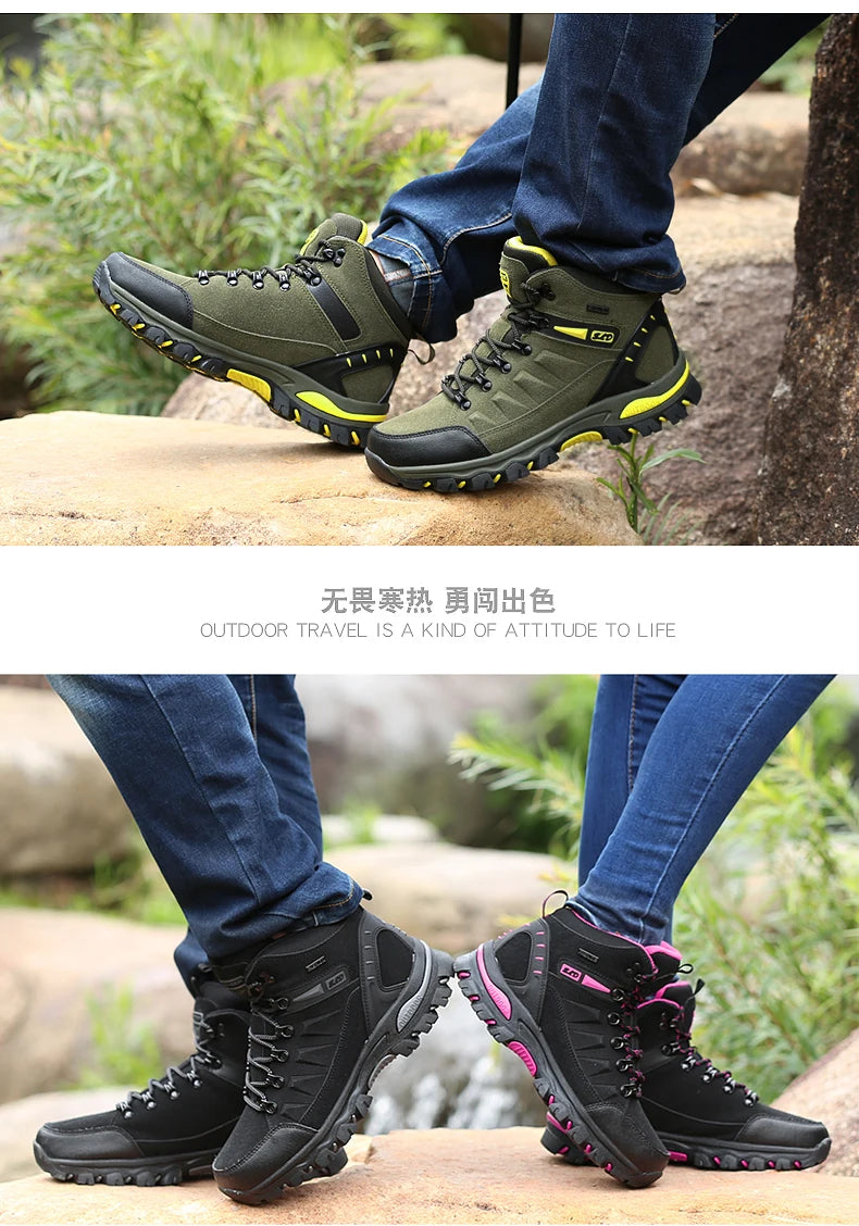 Men's Boots Men Hiking Boots Outdoor Work Shoes Anti Puncture Safety boots man Anti Slip Sneakers Couples Ankle boots for women