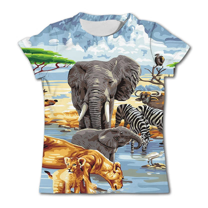 2024 Child Boys Girls Dinosaur T-shirts Summer Short Sleeve Boy Clothes Causal T Shirt Tops Tee Children's clothing 3-14 year