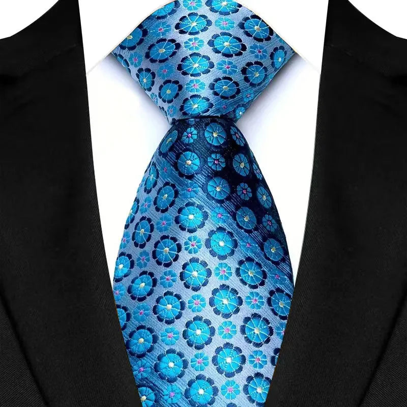 41 Colors 8CM Mens Ties Green Blue Plaid Stripes Floral Classic Business Necktie Jacquard Woven Neck ties For Men Wedding Party