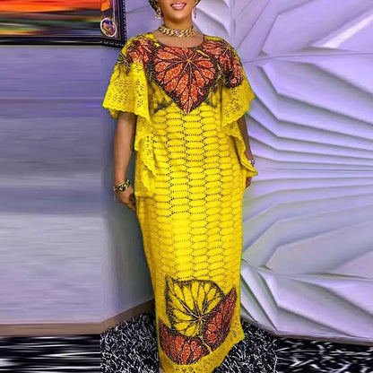 Summer Maxi Dress VONDA Sexy Bat-wing Sleeve Party Sundress 2024 Fashion Bohemian Printed Vestidos Casual Robe Oversized