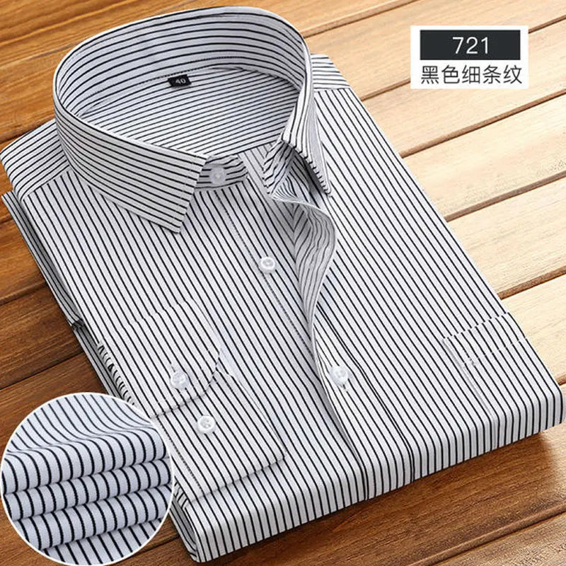 Men's long-sleeved shirt Spring summer business casual cotton non-ironing high quality breathable fashion stripe new