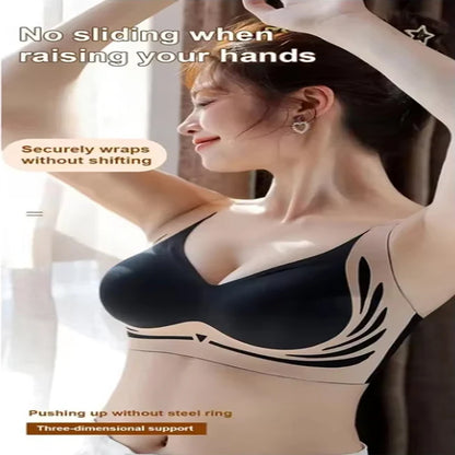 Super Gather Wireless Push-up Bra Women Gathered Up Soft Support Adjustable Underwear Anti-sagging Seamless Lift-up Bra