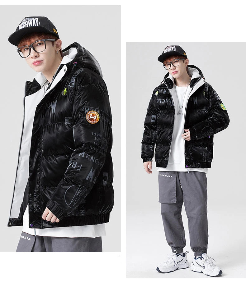 Streetwear Mens Winter Jacket And Coats Down Youth Hooded Windbreak Warm Thicken Parkas Outwear