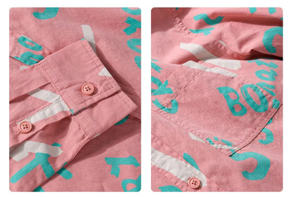 Spring Autumn Men's Clothing Design Sense Simple Long Sleeve Letter Printed Shirt Trendy Casual Fashion Versatile Men's Blouse