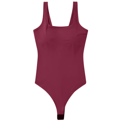 Bodysuits Women Sexy Body Suit One-Piece Romper Solid Sexy Sleeveless Square Neck Padded Tank Tops Jumpsuit Streewear Ladies