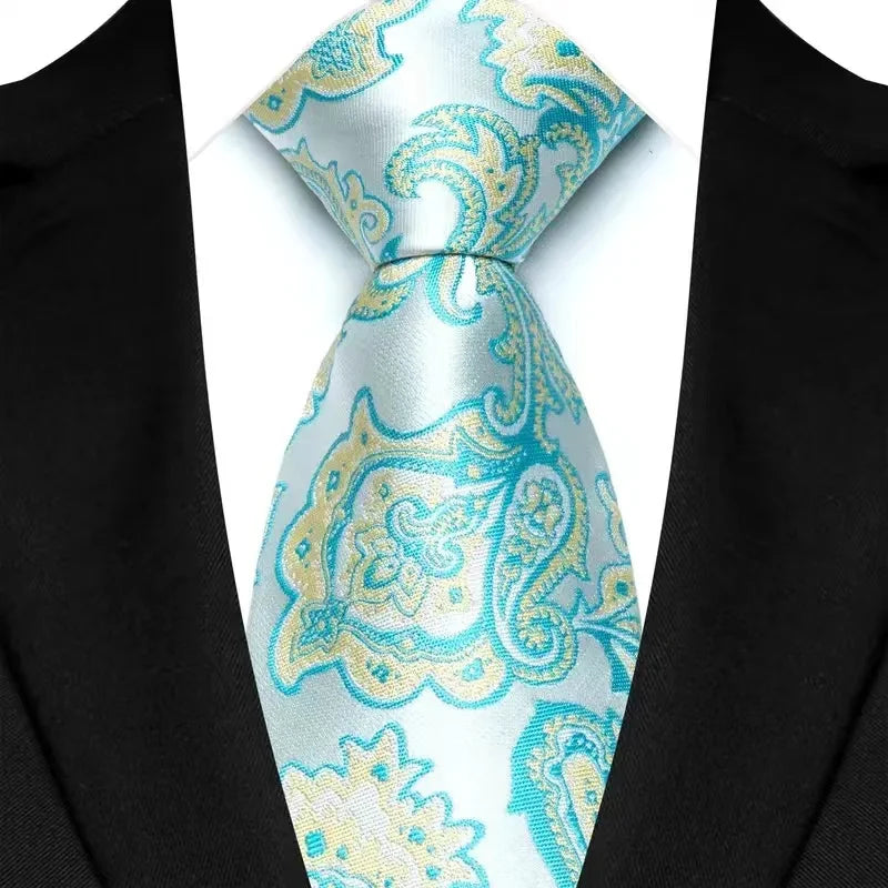 41 Colors 8CM Mens Ties Green Blue Plaid Stripes Floral Classic Business Necktie Jacquard Woven Neck ties For Men Wedding Party