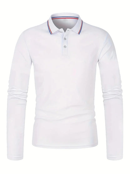 Men's Spring and Autumn Casual Breathable Comfortable Polo Shirt Hot Selling Fashion Men's Business Long Sleeve T-Shirt