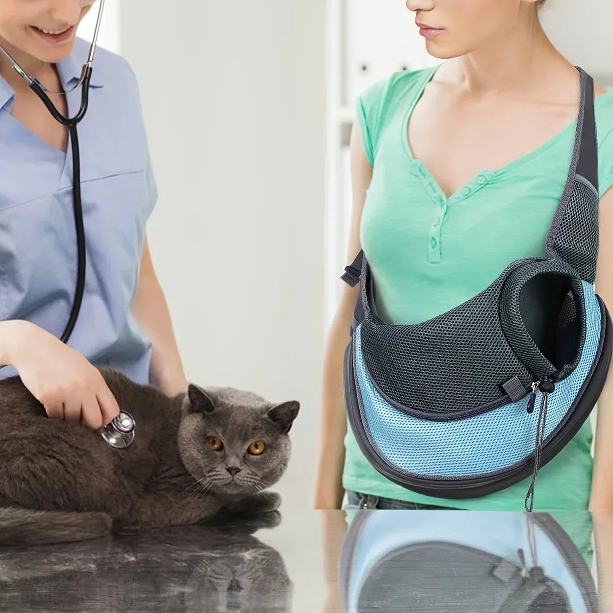 Breathable Pet Backpack - Portable Cross-Shoulder Bag for Cat and Dog Travel