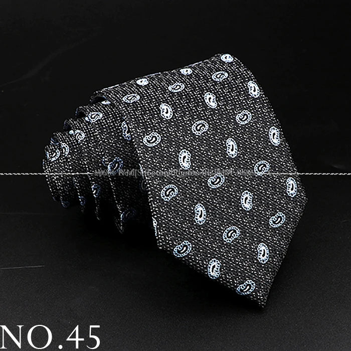 New Design Wedding Men Tie Black Solid Striped Paisley Flower Neckties Men Business Dropshipping Groom Collar Accessories Gift