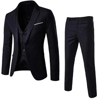 Elegant Suits For Men Wedding 3 Pieces 2 Set Luxury Fashion Classic Full Jackets Vest Pants Blazers Outfit 2024 Formal Costume